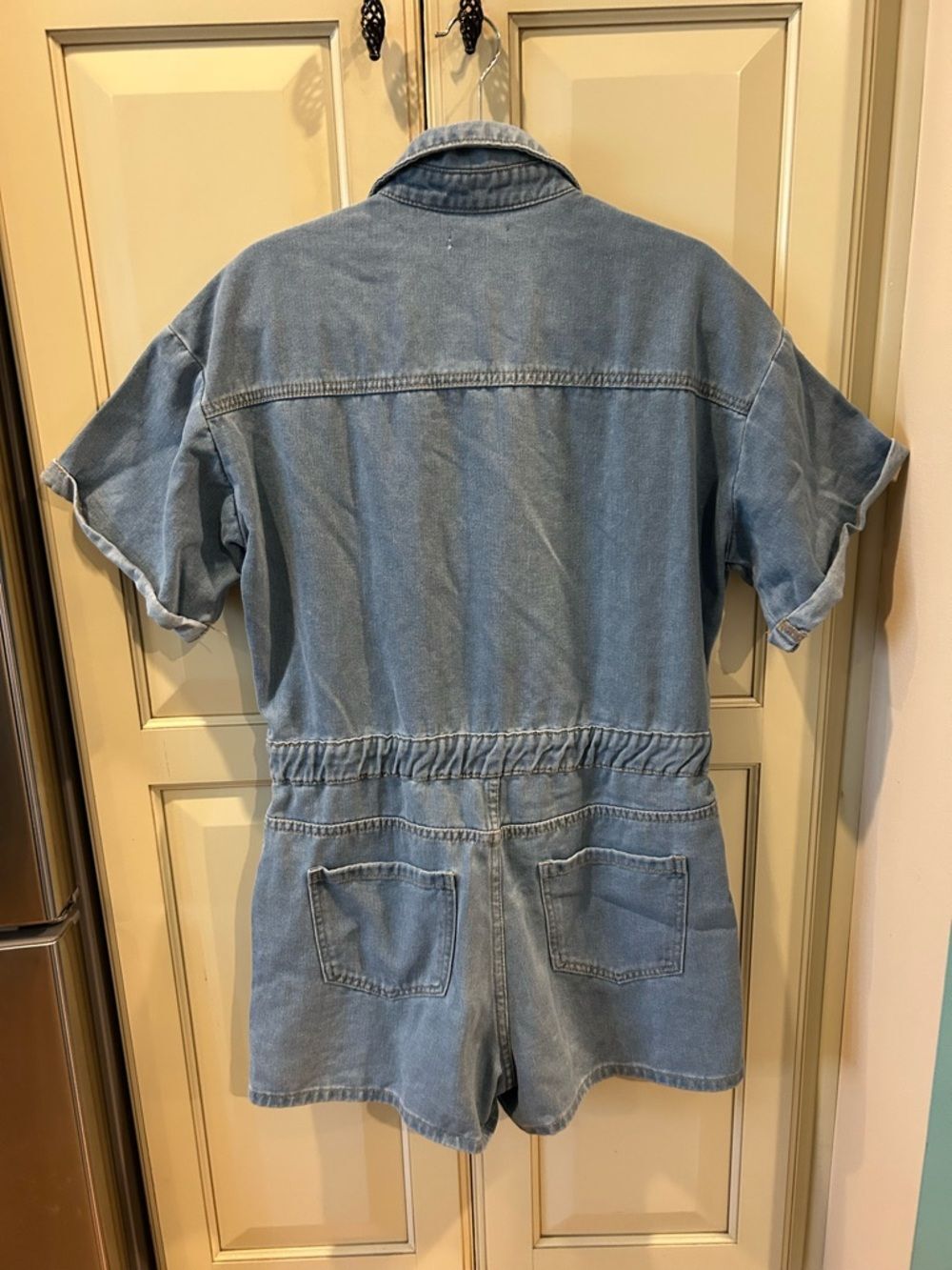 Fashion Nova Light Blue Denim Romper - Size Medium - NWT - Picture 3 of 7